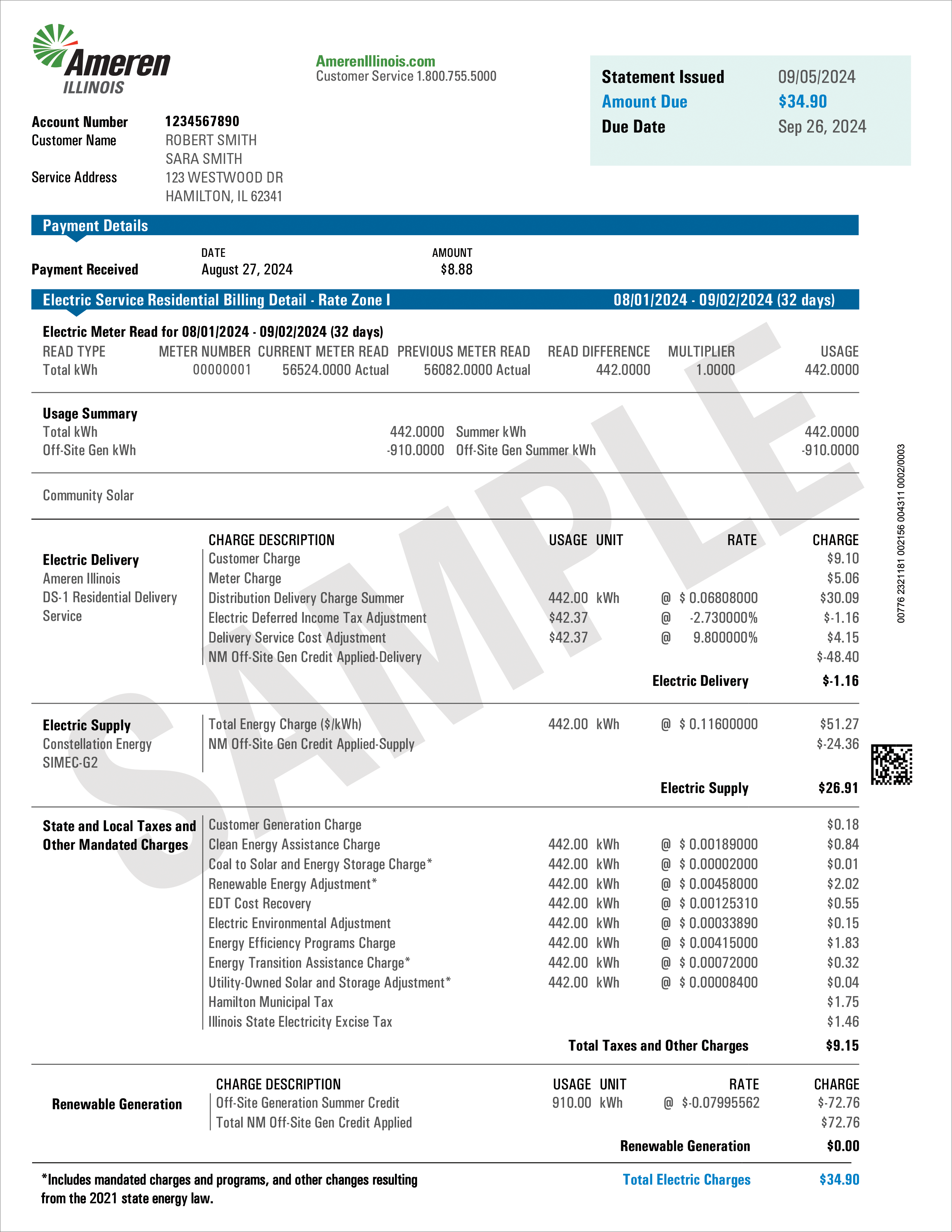 net metering bill sample 2